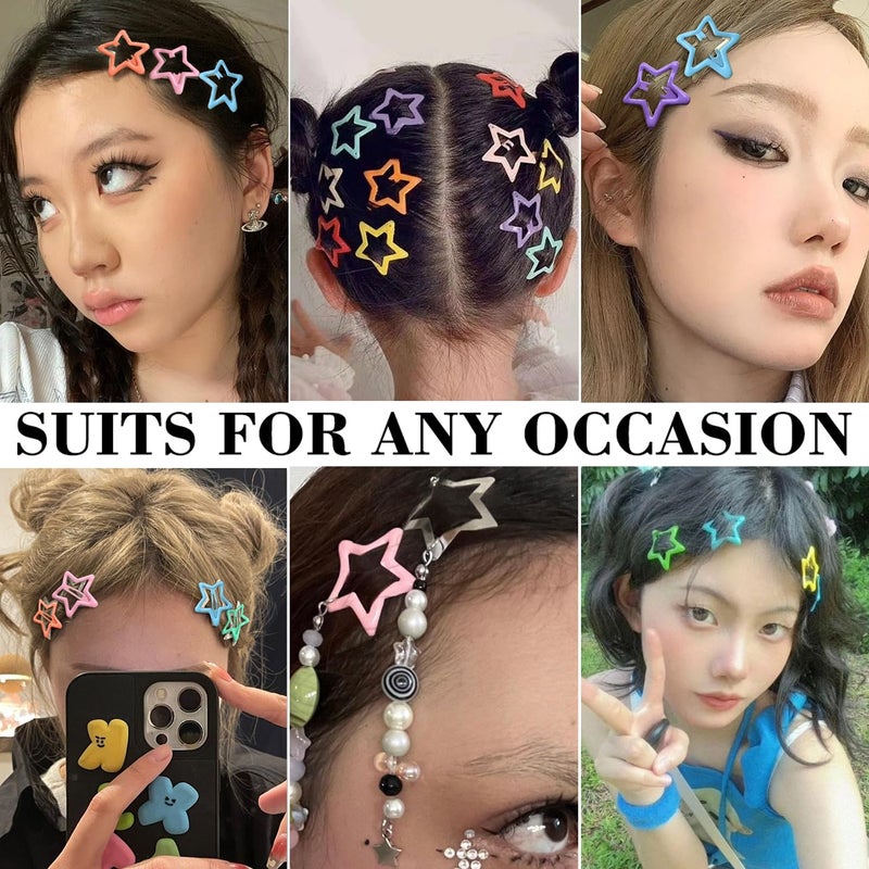 Seneeel 13 PCS 1.65" Metal Hair Accessories - Snap Barrettes with Non-Slip Star Clips for Girls in Multiple Colors - Image 4